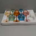 Physkoa Colored Burgendy Wine Glasses Set 6-18oz HandBlown Colorful Wine Glass With Long Stem,Multi Color Mothers Day Wine Glasses Gift for Women Mom