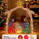 4FT Lighted 2D Outdoor Nativity Scene, Christmas Holy Family Set Decoration