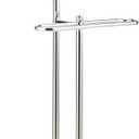 MyGift Brown Wood and Metal Valet and Suit Stand, Executive Men's Garment Organizer Rack Coat and Pants Hanger