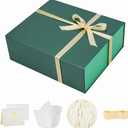 UoeRing 1 Extra Large Green Gift Box 17x14.5x6 inch Luxury Gift Box for Presents with Magnetic Closure Lid Collapsible,Birthday,Christmas,Contains Card, Ribbon,Tissue Paper,Shredded Paper Filler