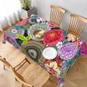 Mandala Flower Tablecloth Table Cover Washable Tabletop for Kitchen Dinning Decoration Rectangle 60x90inch