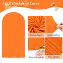 7.2FT Orange Arch Backdrop Cover,Spandex Fitted Wedding Arch Stand Covers Round Top Chiara Arch Covers Stretchy Backdrop for Birthday Party Ceremony Banquet Decoration