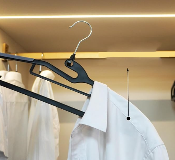 Pack of Clothing Rack Hangers, Black, 16in width