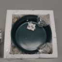 Raised Ceramic Cat Bowl - Cat Food Bowl with Bamboo Stand - Elevated Dog Food Dish for Puppies - Comfort Eating - 13.5 oz - 400 ml - Green (Small)