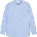 Amazon Essentials Men's Slim-Fit Long-Sleeve Stretch Oxford Shirt with Pocket (Blue, L)