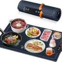 Food Warming Mat, Electric Warming Tray, Silicone Fast Heating Warmer Pad, 6 Temp Adjustable, Timer & Safety Lock, Auto Shut-Off for Countertops Buffets Party (Blue)