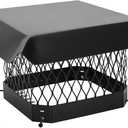 G GOOD GAIN Chimney Cap - 9 x 9 inch Chimney Cover for Outside Galvanized Steel | Fireplace Rain Caps with Hood Plate | Chimney Flue Cover Fits Existing Tiles with Adjustable Metal Screws & Gloves