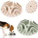2 Pcs Slow Feeder Insert for Dog Bowl, Anti-Choking Silicone with Strong Suction Cups, Fits Most Dog Bowls, Ideal for Medium, Large Breeds (Green+White)