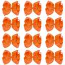 Oaoleer Big Hair Bows for Girls 12 PCS 6" Orange Grosgrain Ribbon Large Boutique Bow Alligator Clips Hair Accessories for Toddlers Little Girls Kids