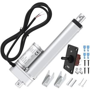 RVMARINEPAT 12V Linear Actuator High Speed 14mm/s Linear Motion Actuator 220lb/1000N Electric Actuator 12 Volt IP54 Waterproof Linear Actuator 6 inch with Switch