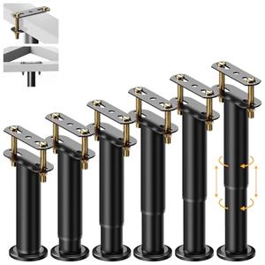 Abiglifty 6Pcs Adjustable Bed Support Legs, 7.08-13 Inch Bed Frame Legs, Metal Bed Frame Support Legs, Non-Slip Bed Legs Replacement, Heavy Duty Furniture Legs for Sofa/Cabinet/Couch/Dresser/Table