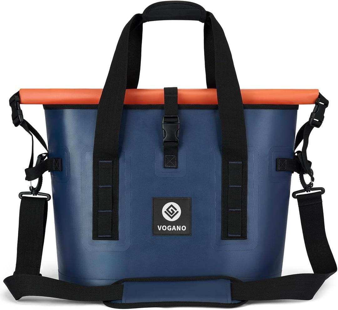 Vogano 40 Can Soft Cooler Bag - Insulated Leak-Proof Large Cooler Bag with Roll-Top Waterproof Seal | Portable Ice Chest for Camping, Beach, Travel, Picnics | 24HR Cold Retention