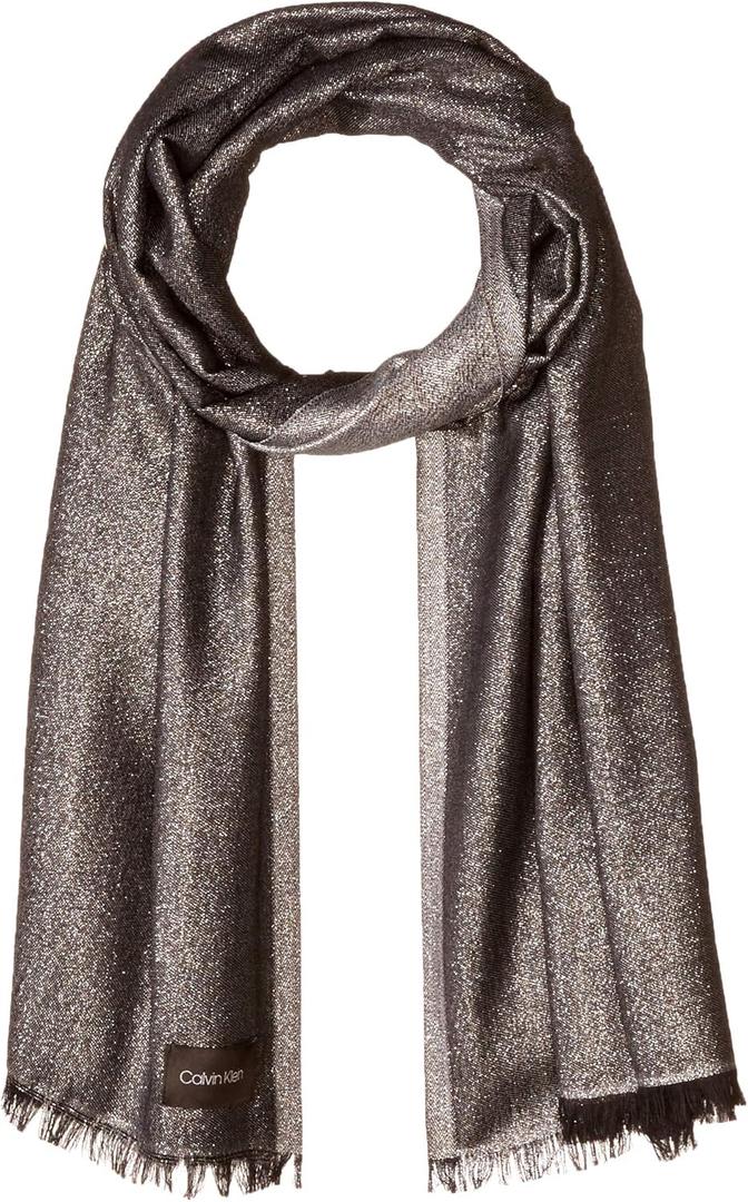 Calvin Klein womens Lightweight Wrap Scarf (One Size, Steel Grey)