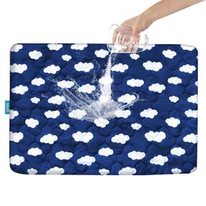Pack and Play Mattress Protector Sheets Fitted Waterproof Pack and Play Mattress Pad Cover, Compatible with Graco Pack n Play & Dream On Me & Pamo Babe, Playpen/Playard Sheet, Navy Cloud, 39" x 27"