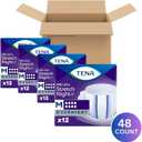 Tena ProSkin Overnight Incontinence Adult Diaper for Women & Men, Stretch, Brief, Medium, 48 Count (4 Packs of 12) 