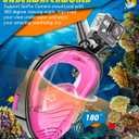 QingSong Full Face Snorkel Mask for Adults, Snorkeling Gear with Camera Mount, 180 Degree Panoramic View Snorkel Set Anti-Fog Anti-Leak (Large-X-Large, 2 Pack - Black+Pink)