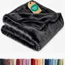 Ultra Soft Fleece Blanket King Size - Flannel Fleece Luxury King Blanket - Lightweight for Couch Bed Chair - Thick, Warm and Breathable - All Season Cozy Fuzzy, Anti-Static Microplush Bedding, Black