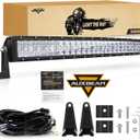 32 Inch LED Light Bar Curved, Auxbeam 180W Spot Flood Combo Beam Offroad Driving Lights with 5D Reflectors, 18000LM Off Road Fog Light with 12V DT Wiring Harness Kit for Jeep Pickup Trucks SUV ATV UTV