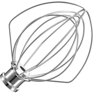 K5A Stainless Steel 6-Wire Whip Attachment for KitchenAid Bowl-Lift Mixer 5 Quart Bowl, Stainless Steel Whisk Replacement for Kitchen Aid Mixer, Dishwasher Safe, Egg Heavy Cream Beater.
