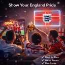 England Flag Soccer Neon Sign, USB LED Neon Light for Soccer Fan Room Decor with Hanging Chain & Wall Anchors, 17.7x12.2 Inch, England Game Day Wall Light for Bedroom, Bar, Party, Watch Party Decorations