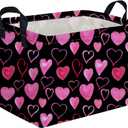Rectangular Valentine's Day Gift Basket,nursery basket,Girls gift baskets,kids toy storage Bin, Love Heart Room Decor for Home,Shelf Baskets(Attract love)