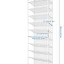 AQQHSAIN 10 Tier Over The Door Shoe Organizer Wall Shoe Shelf Shoe Holder Door Shoe Rack for Closet Pantry Hanging Shoes Clothes Toys Storage Shelves (White), 9.06 inches x 23.6 inches x 2.4 inches