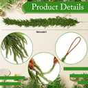 Suncalla 2 Pcs Garland Hanger for Front Door with 6 ft Christmas Pine Garland for Mantel Wreath Holder for Door Frame Adjustable Fits 32"-67" Width for Christmas Holiday Decoration, No Nails or Screws