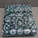 Vintage 3x5 Washable Rug for Entryway, Super Soft Dark Teal Entryway Rug with Non-Slip, Printed Faux Wool Floral 3x5 Area Rug Thin Floor Carpet for Kitchen, Bedroom, Living Room