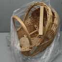 Decorative Wicker Carriage-Shaped Basket for Baby Shower Centerpieces - Woven Rattan Flower Basket, Vintage Willow Planter for Table Decor, Boho Party Decoration & Photography Prop, Large