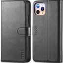 TUCCH Wallet Case for iPhone 11 Pro Max, Magnetic Auto Wake Sleep RFID Blocking Card Slot [Shockproof TPU Shell], PU Leather Stand Flip Cover Compatible with iPhone 11 Pro Max 6.5 inch 2019, Black