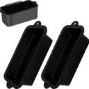Koolstuffs Silicone Grease Cup Liners for Blackstone 36 28 22 17 Inch Griddle, 2 Pack Reusable Grease Catcher Liner Grill Grease Tray Accessories for Blackstone, Black