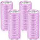 WILLBOND 4 Pcs Long Hair Rollers for Bangs Aluminum Core Curlers Thermal Self Grip Roller for Long and Medium Hair Women Hairstyle(4.7 x 2 Inch,Purple)