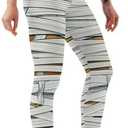 HGZEWX Women's High Waisted Scary Bandages Print Halloween Legging Soft Tummy Control Stretchy Halloween Long Pants Trendy Nude Feeling Leggings for Halloween Party, Size: L