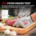 Cut Resistant Work Gloves, ANSI A4 Food Grade Cutting Gloves for Che for Kitchen Meat Cutting,Metal Fabrication, Wood Working,Non Slip, Breathable Large