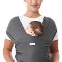 Momcozy Baby Carrier AirMesh - The Perfect Summer Water Sling for Newborns to Toddler 8-35 lbs - Cooling, Breathable and Lightweight Baby Wrap, Nice for Summer, Pool, Beach, Swimming, Charcoal Gray