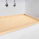 Aisslro Under Sink Mat 28" X 19", Waterproof Silicone Under Sink Mats for Kitchen, Anti-Leak Shelf Liner & Cabinet Protector with Raised Edge, [BPA Free] Bathroom Tray Home Organizer, Brown