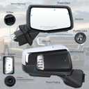 Right Passenger Side Mirror Compatible With 2019-2026 GMC Sierra 1500 With Power Folding Heated Turn Signal Puddle Light Memory Temperature Sensor Chrome Replace#84898873 84732186(15Pins)