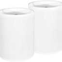 Tall Lamp Shades Set of 2, Drum Lampshade for Table Lamps Floor Lamp, 10" Top X 10" Bottom X 13" High White Large Line Fabric Lamp Shades, Easy Assembly Replacement Lampshades