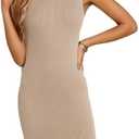Verdusa Women's Sweater Dress Sleeveless Wedding Guest Fall Knit Tank Bodycon Mini Dresses S