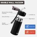 5oz Small Water Bottles with Straw, Mini Water Bottle with One-Hand Open Design, Leak-Proof Locking Lid for Hot&Cold Drinks, Small Travel Water Bottle - 100% Leakproof for School, Travel(Black)