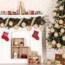 12 Pcs Burlap Christmas Ball Ornaments 3.15 Inch Farmhouse Hanging Balls Boho Rustic Ornaments for Xmas Tree Wreath Garland Holiday Party Home Decoration