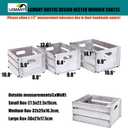 Storage Crates 3 Pcs Wooden Crates Decorative Boxes,Nesting Storage Container Rustic White,Boxes for Storage, Display,Decor