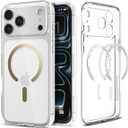 Spigen for iPhone 17 Pro Max Case, Ultra Hybrid MagFit [TPU Covered Camera Control] [Anti-Yellowing] [Compatible with Magsafe] - Clear Gold