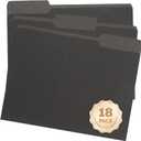 18-Pack Black File Folders,Letter Size Colored File Folders,1/3 Cut Tab,Office Home School for Documents Files Paper