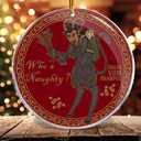 3 x Christmas Ornaments Decorations - 3.6 in Acrylic Two Sided Printing - Ornament Exchange Gifts Funny (Gruss Vom Krampus Who's Naughty Horror)