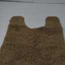 Reyox Chenille Bath Mat, Toilet Rugs U Shaped, Soft Plush Bath Bathroom Rug, Absorbent Shaggy Bathroom Contour Rug Apricot 19.7"x15.7"