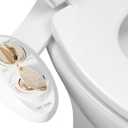 LUXE Bidet NEO 320 - Warm Water, Dual Nozzle, Self-Cleaning, Non-Electric Bidet Attachment for Toilet Seat, Adjustable Water Pressure, Rear & Feminine Wash (Gold)