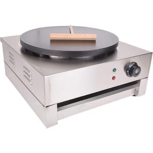 Electric Crepe Maker 16" Large Crepe Machine Maker Pancake Making Machine Flat Plate Crepe Griddle (Silver(110V))