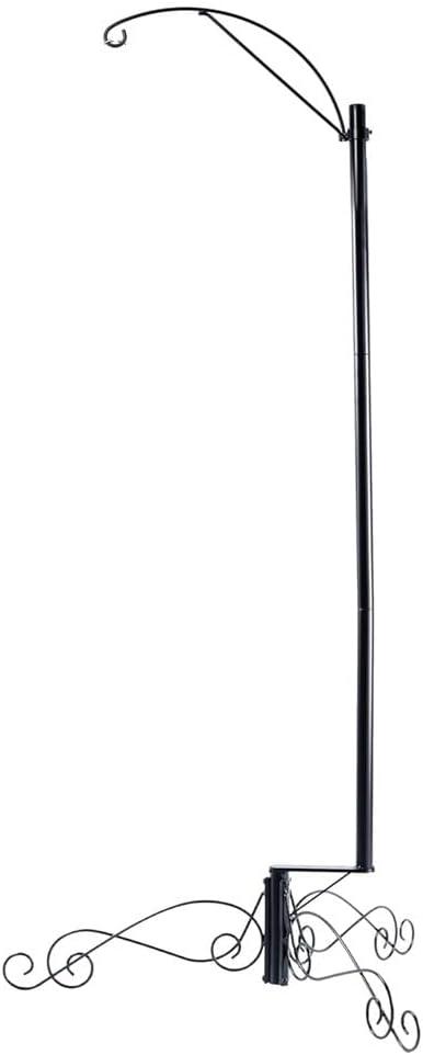 HOHIYA 61 Heavy Duty Shepherd Hook Bird Feeder and Cage Stand for Garden Patio Backyard Solar Light Hook and Hanging Cages Compatible Black Powder Coated Weather-Resistant