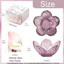 Purple Flower Jewelry Dish Glass Ring Holder Dish Jewelry Tray Cute Vanity Organizer Aesthetic Nightstand Bathroom Room Decor Trinket Dish Mothers Day Friendship Christmas Birthday Gifts for Women